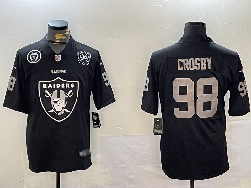 Men Oakland Raiders #98 Crosby Black 2024 Nike Limited NFL Jersey style 12013->women nfl jersey->Women Jersey